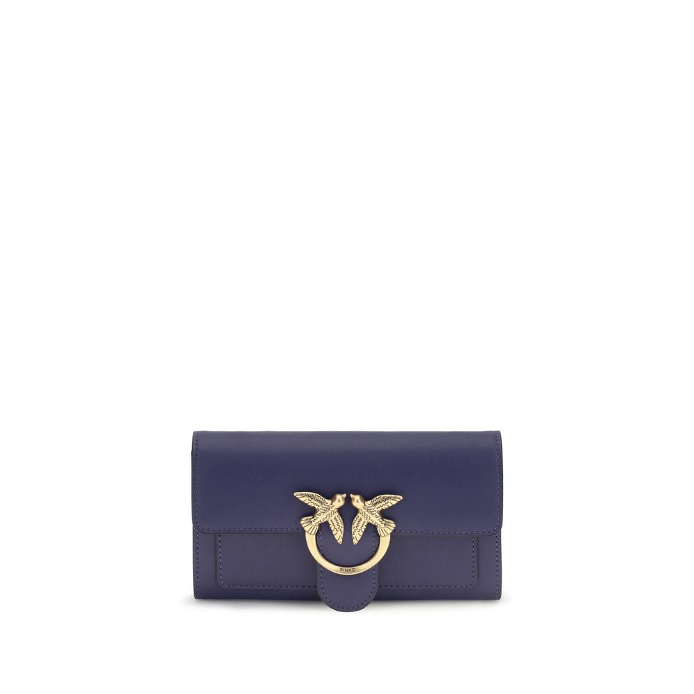 PINKO Blue Calf Leather Bos Taurus Shoulder Bag